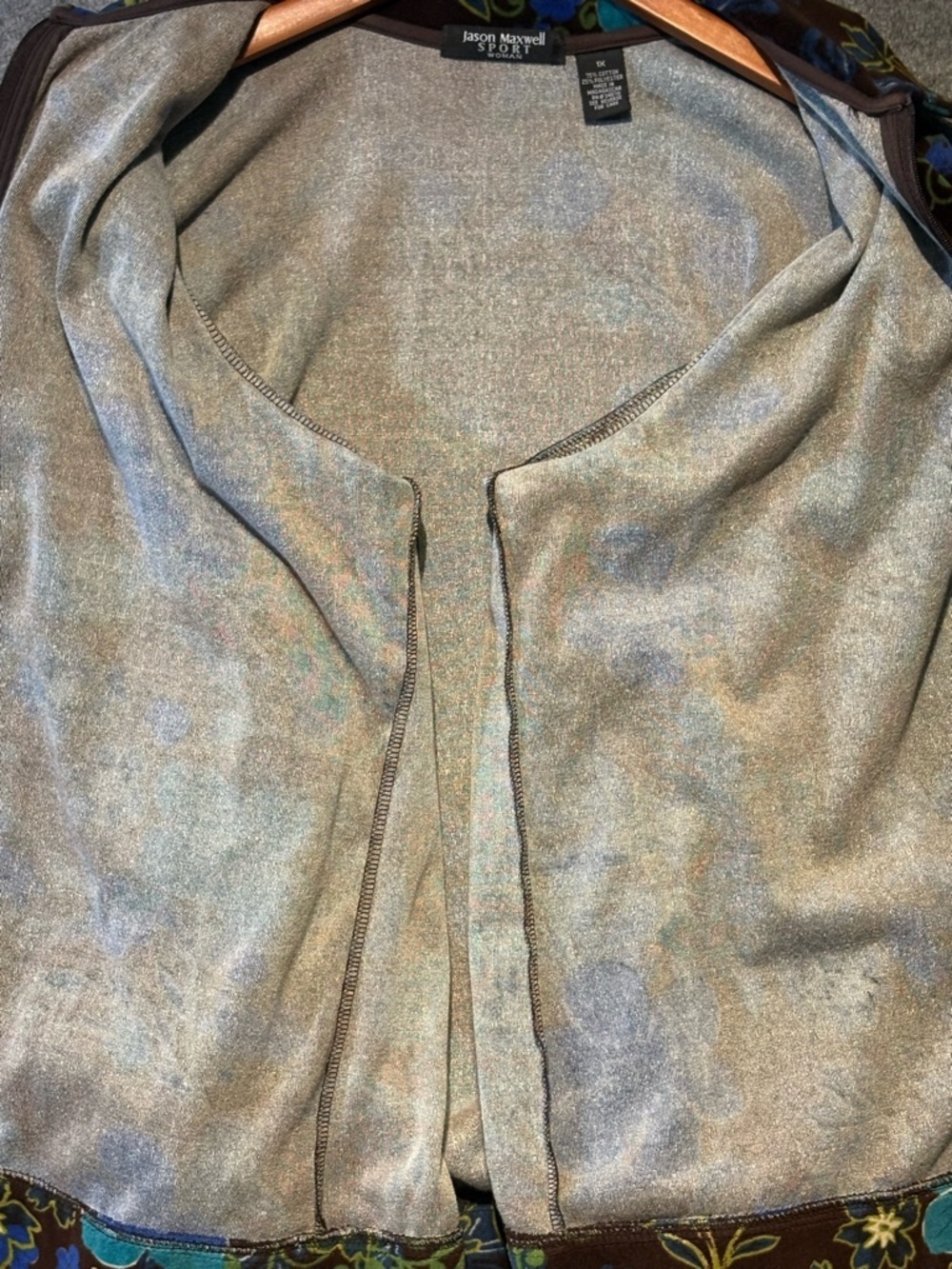 Women’s Velour Zip Jacket 1X Floral Maximalist Plus size vintage fairy grunge - Picture 5 of 11
